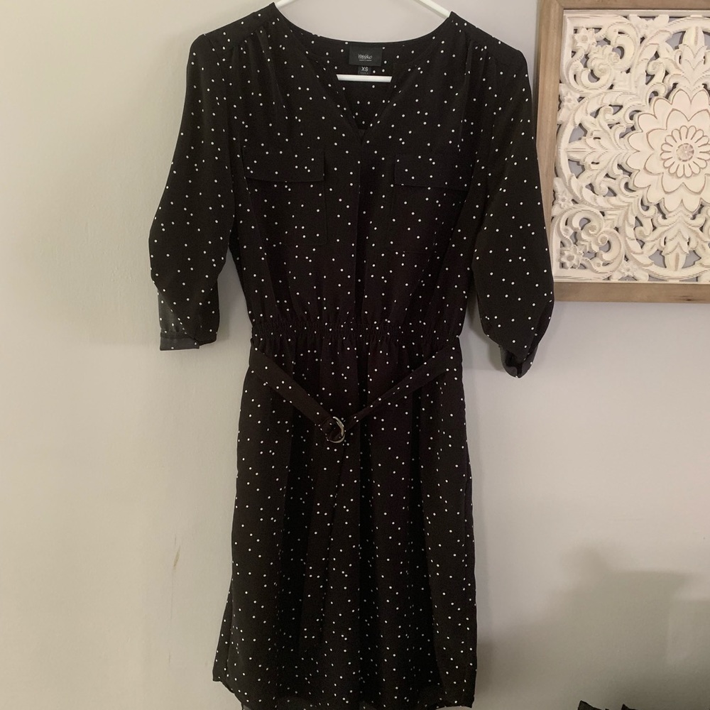 XS Polka Dot Midlength Dress